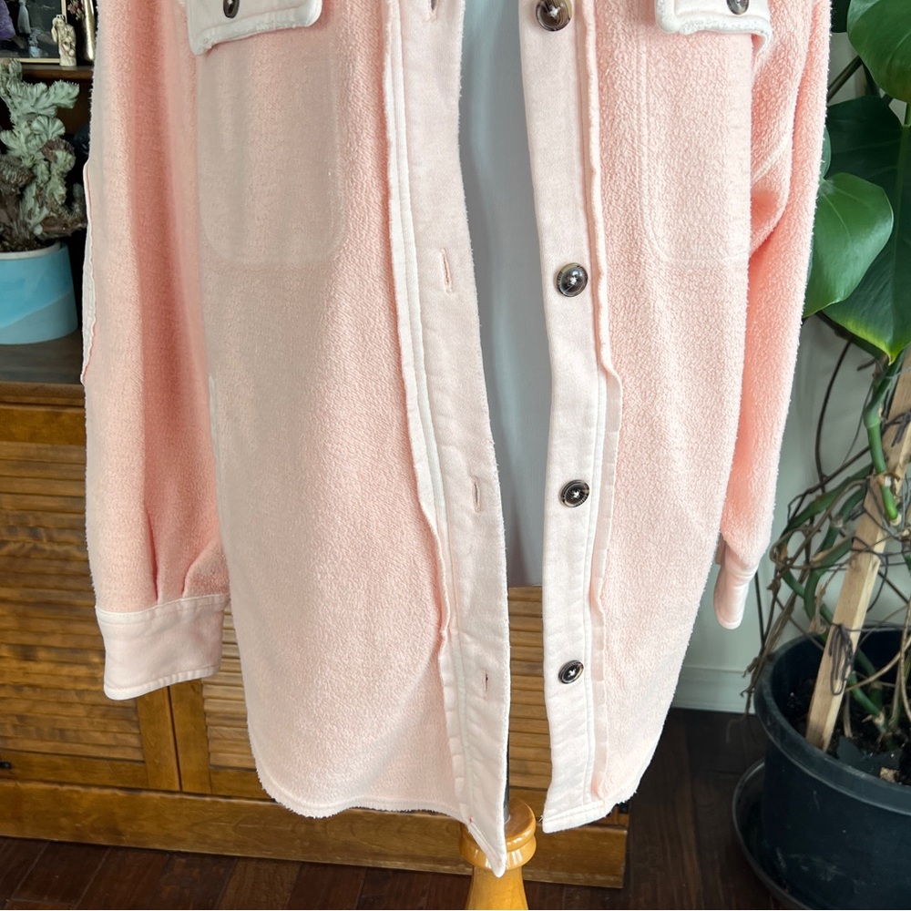 Free People Peach Soft Ruby Shacket NWOT S - Picture 4 of 11